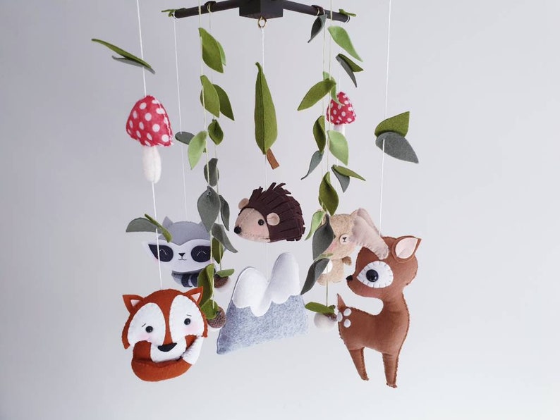 Woodland Baby Mobile Forest Mobile Cot/Crib Mobile Hanging Etsy