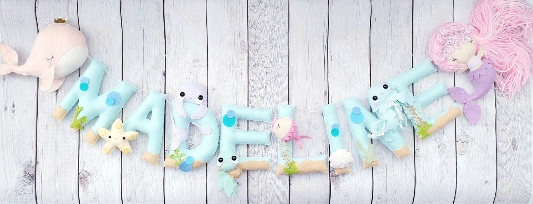 Custom Underwater Name Bunting Name Garland Nursery Etsy