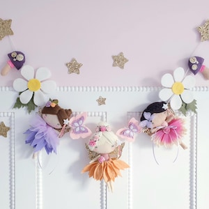 Fairy Garden Garland - Daisy Garland- Mushroom Garland - Princess Garland - Butterfly Garland