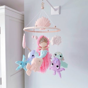 Mermaid Baby Mobile - Cot Mobile - Crib Mobile- Nursery Mobile