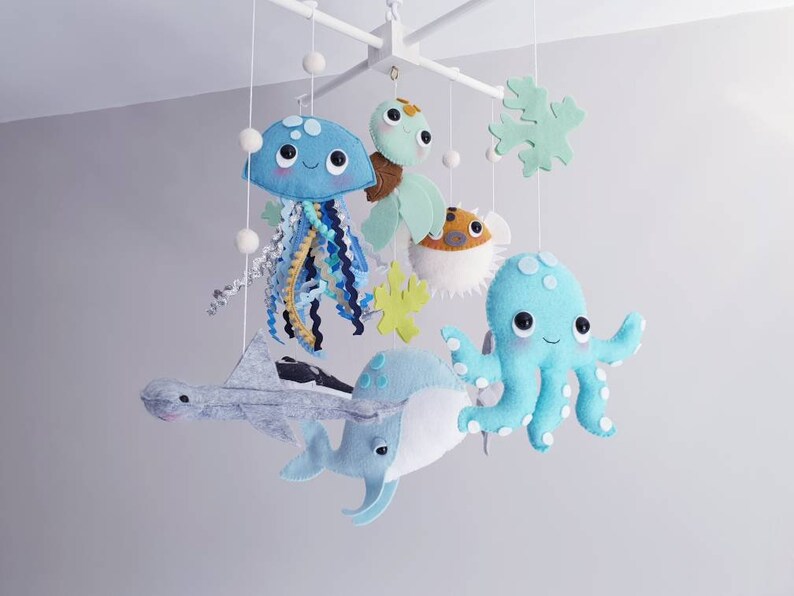 Ocean Shallows Baby Mobile Sea Creatures Mobile Crib Etsy UK