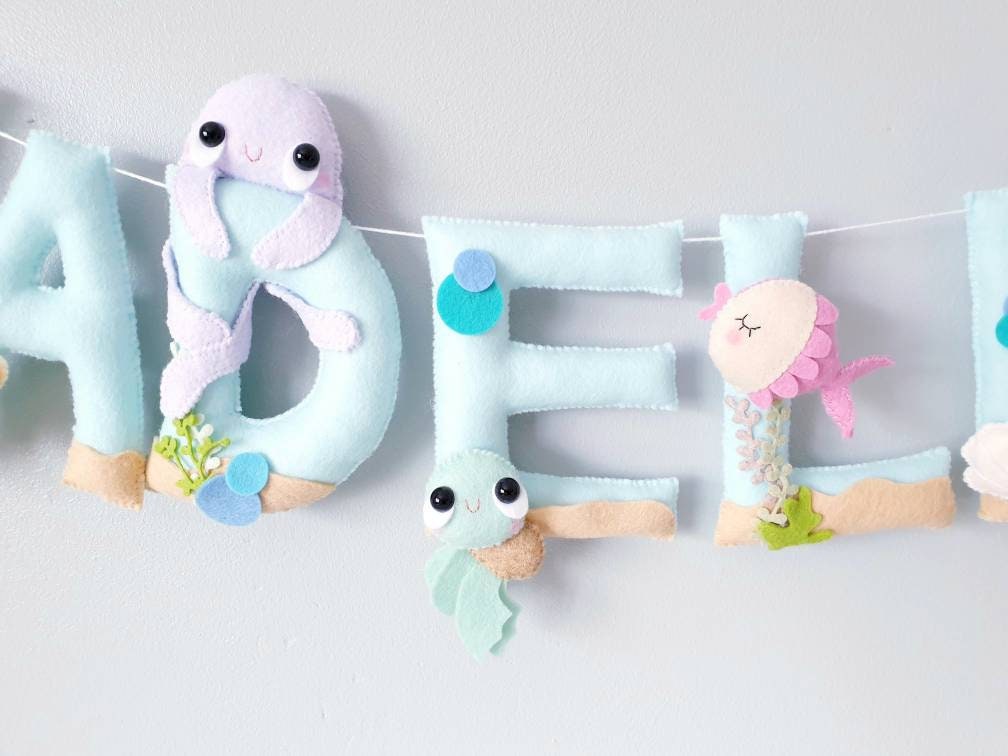 Custom Underwater Name Bunting Name Garland Nursery Etsy UK