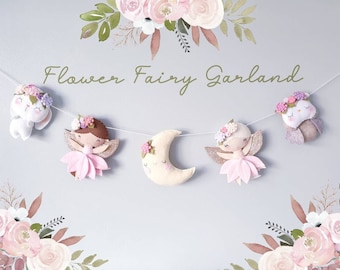 Flower Fairy Garland: Felt Woodland Nursery Decor