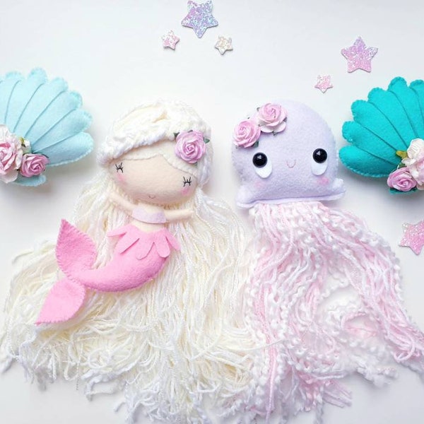 Mermaid Garland- Nursery Garland- Felt Garland- Ocean Garland