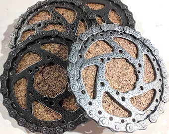 Drink Coaster handmade from recycled bicycle parts  (Sold individually)