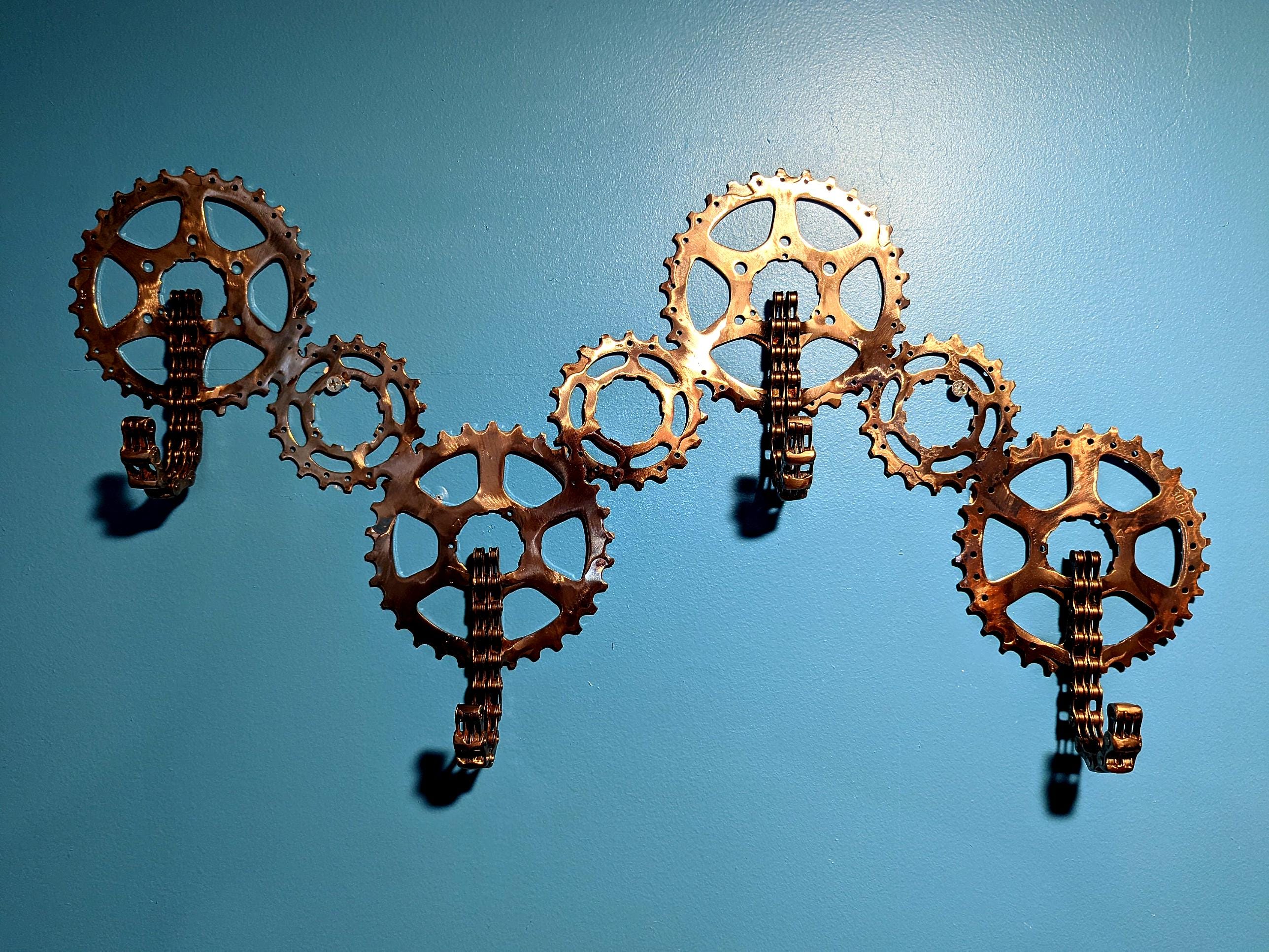 4 Heavy Duty Wall Mounted Art Hooks Made From Recycled Bicycle Chain ...
