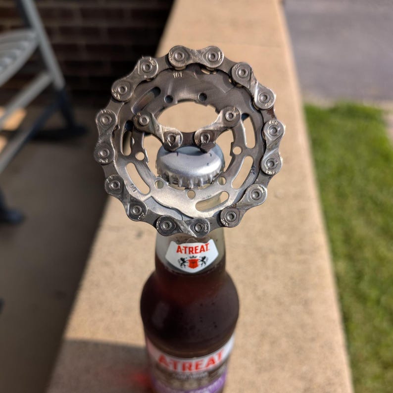 Bottle Opener Handmade from Recycle Bicycle chain and cogs image 6
