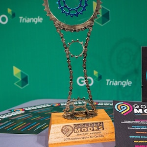 Bicycle Award Trophy made from Recycle bike parts