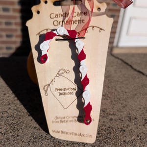 Candy Cane Christmas Ornament from Recycled Bicycle Chain