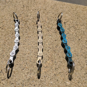 Bike lover, Recycled Metal art, bicycle link keychain, cycling lover.