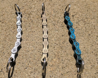 Bike lover, Recycled Metal art, bicycle link keychain, cycling lover.