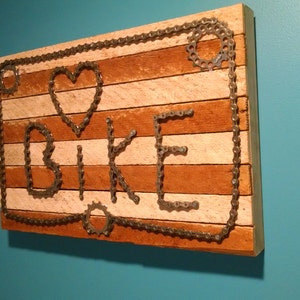 Wall art &quot;Heart bike&quot; sign, Bike lover, bicycle art