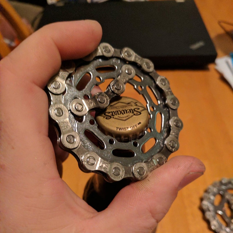 Bottle Opener Handmade from Recycle Bicycle chain and cogs image 2