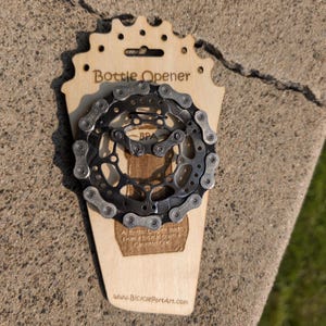 Bottle Opener Handmade from Recycle Bicycle chain and cogs image 7