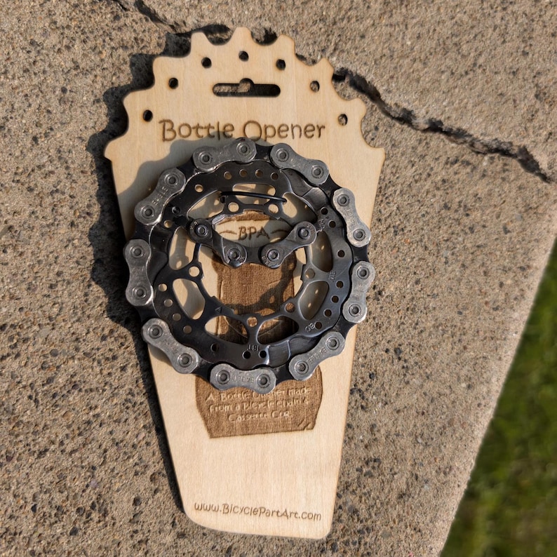 Bottle Opener Handmade from Recycle Bicycle chain and cogs image 7