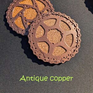 Drink Coaster handmade from recycled bicycle parts (Sold individually) Copper