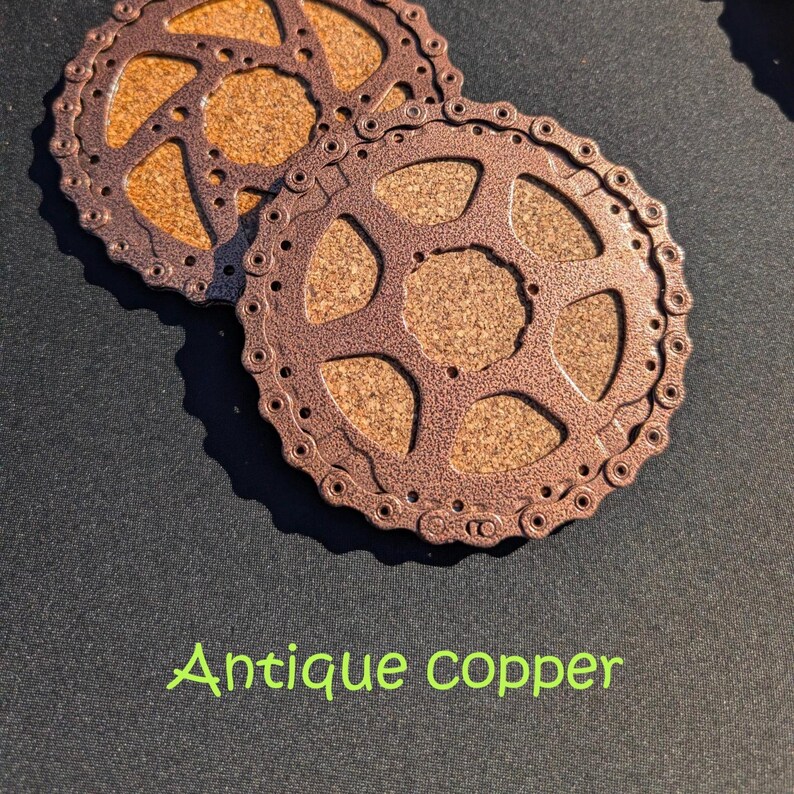 Drink Coaster handmade from recycled bicycle parts (Sold individually) Copper