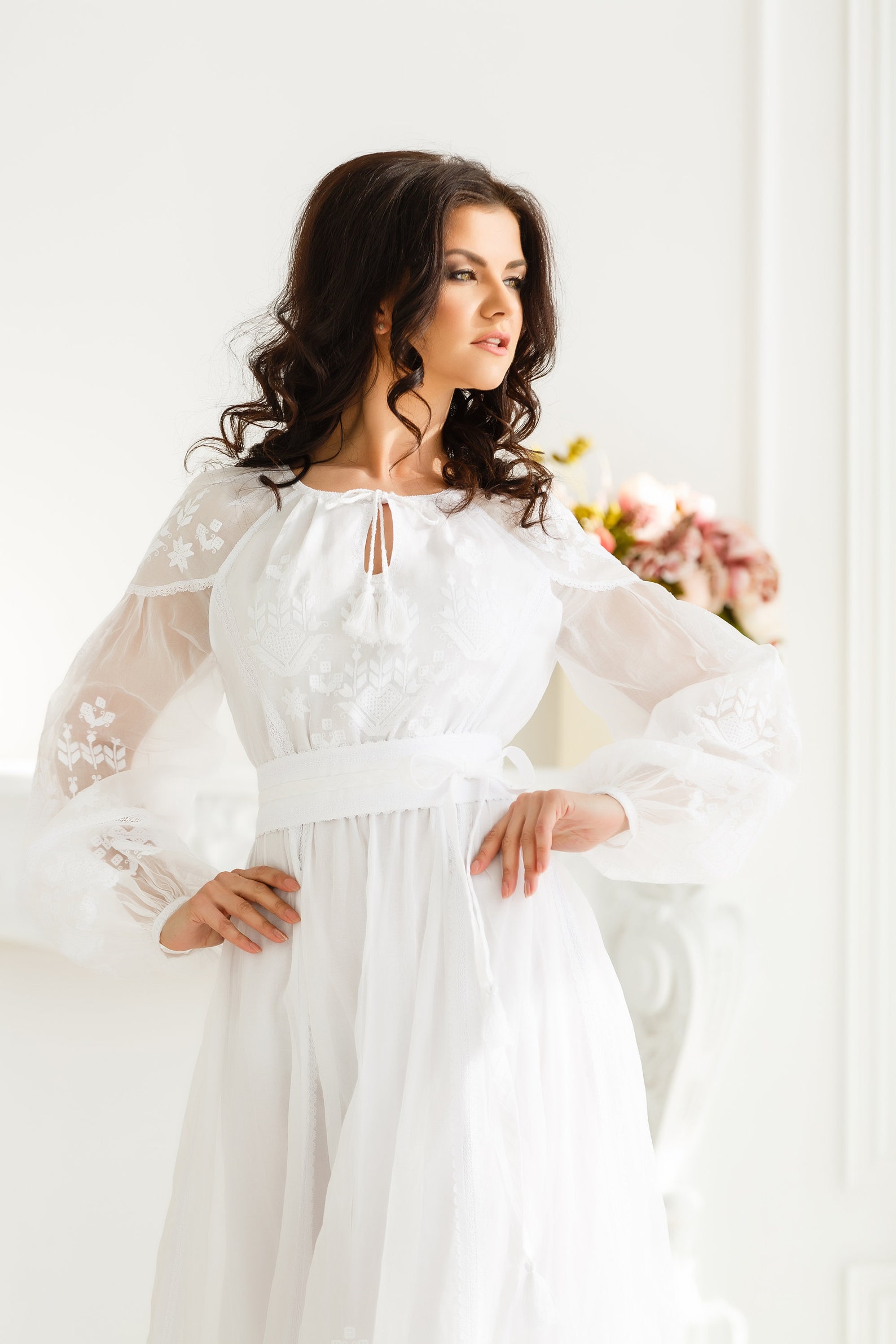Ethnic Ukrainian wedding dress Vyshyvanka Embroidered bridal | Etsy
