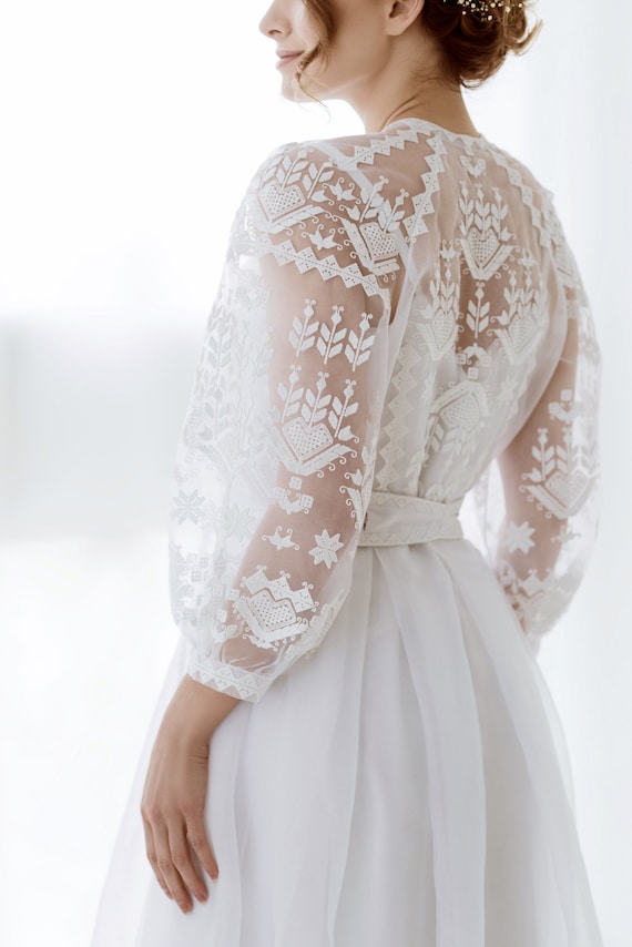 white ethnic gown