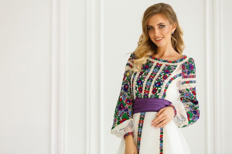 Embroidered Ukrainian ethnic wedding dress Vyshyvanka Maxi | Etsy
