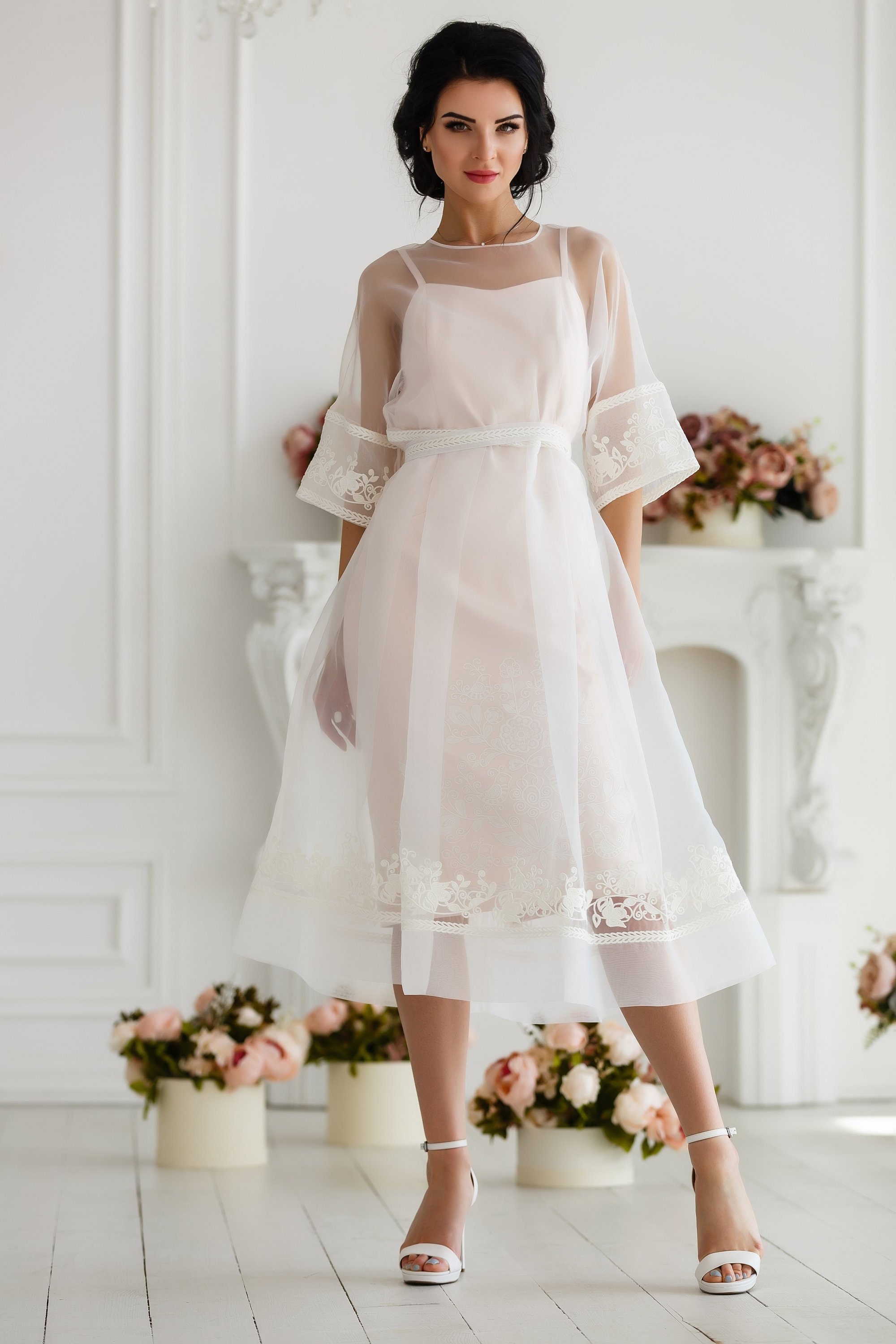 Sheer Overlay Wedding Dress Dresses Images 2022