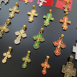Metal Orthodox Cross Pendant for Men or Women - Christian Religious Metal Cross Pendant