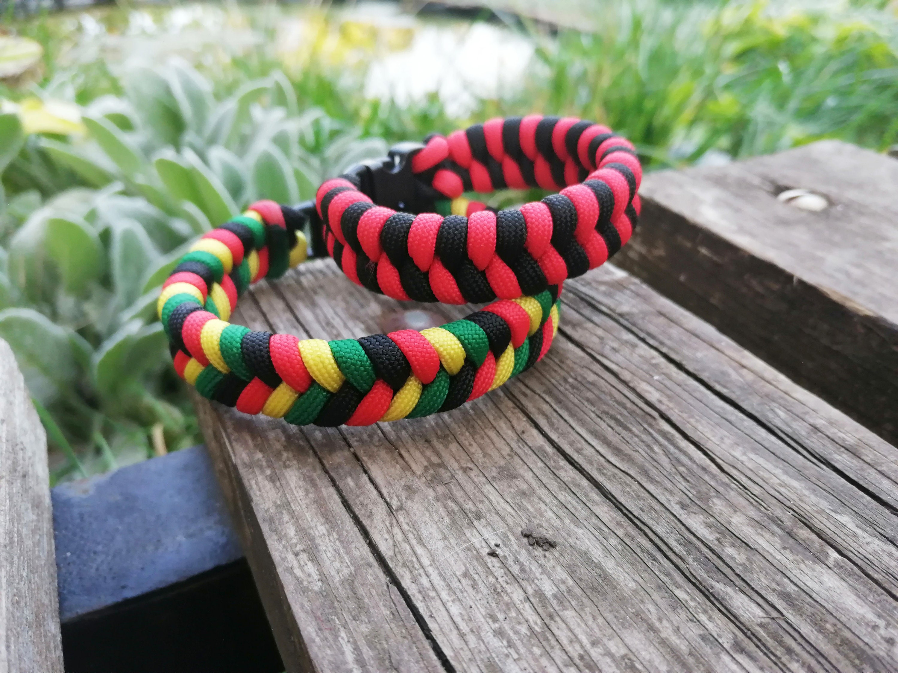 Rasta paracord bracelet men cord bracelet women Rope Etsy