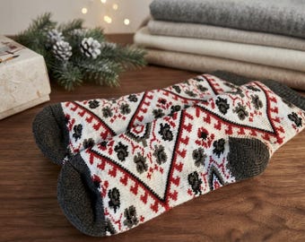 Ukrainian Gift Box with Warm Wool Ethnic Patterned Socks