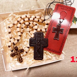 Orthodox Christian Gift Set, Car Rosary Beads and Wooden Icon, Religious Car Charm and Prayer Beads, Christian Home Protection Gift image 12