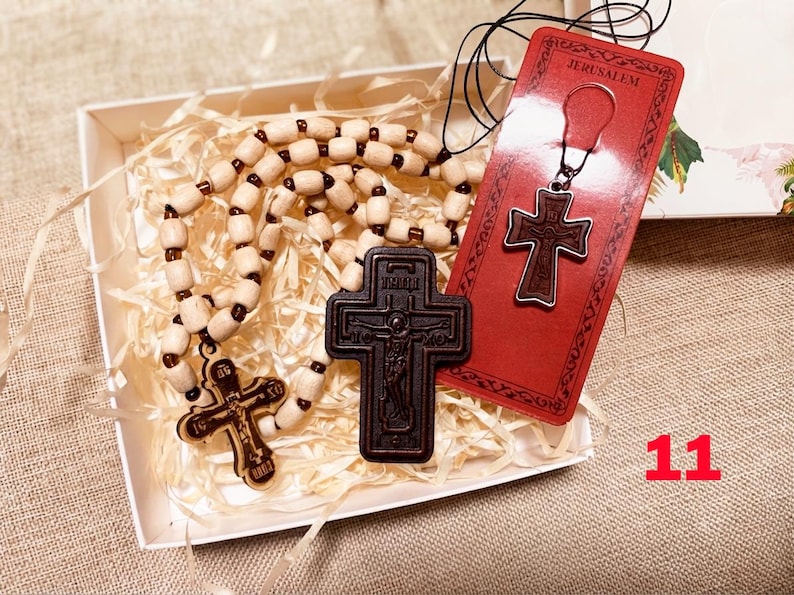 Orthodox Christian Gift Set, Car Rosary Beads and Wooden Icon, Religious Car Charm and Prayer Beads, Christian Home Protection Gift image 12