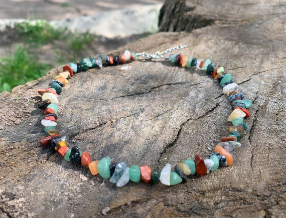 Aesthetic Tiny Gemstone Choker Necklace for Every Style: Whimsigoth, Indie, Preppy, Fairycore, Granola Girl Jewelry