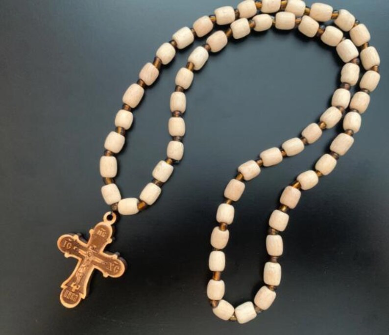 Orthodox Christian Gift Set, Car Rosary Beads and Wooden Icon, Religious Car Charm and Prayer Beads, Christian Home Protection Gift image 16