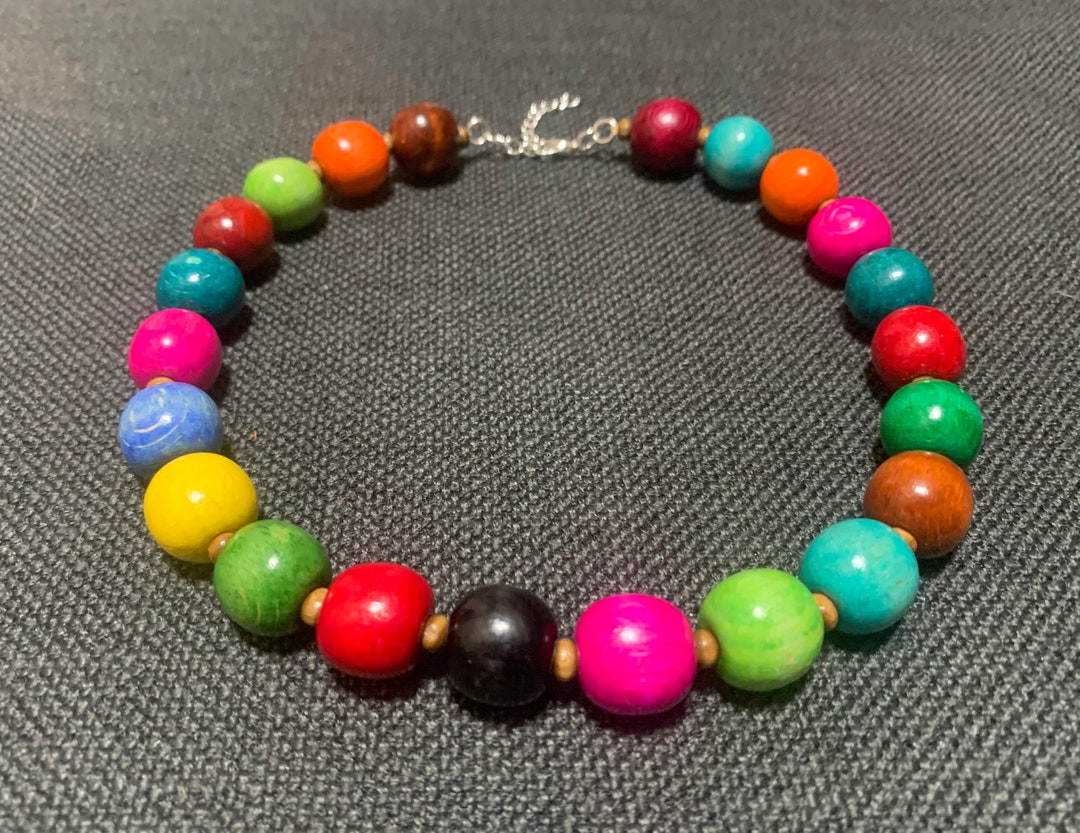 Chunky Rainbow Woven Necklace main image 1
