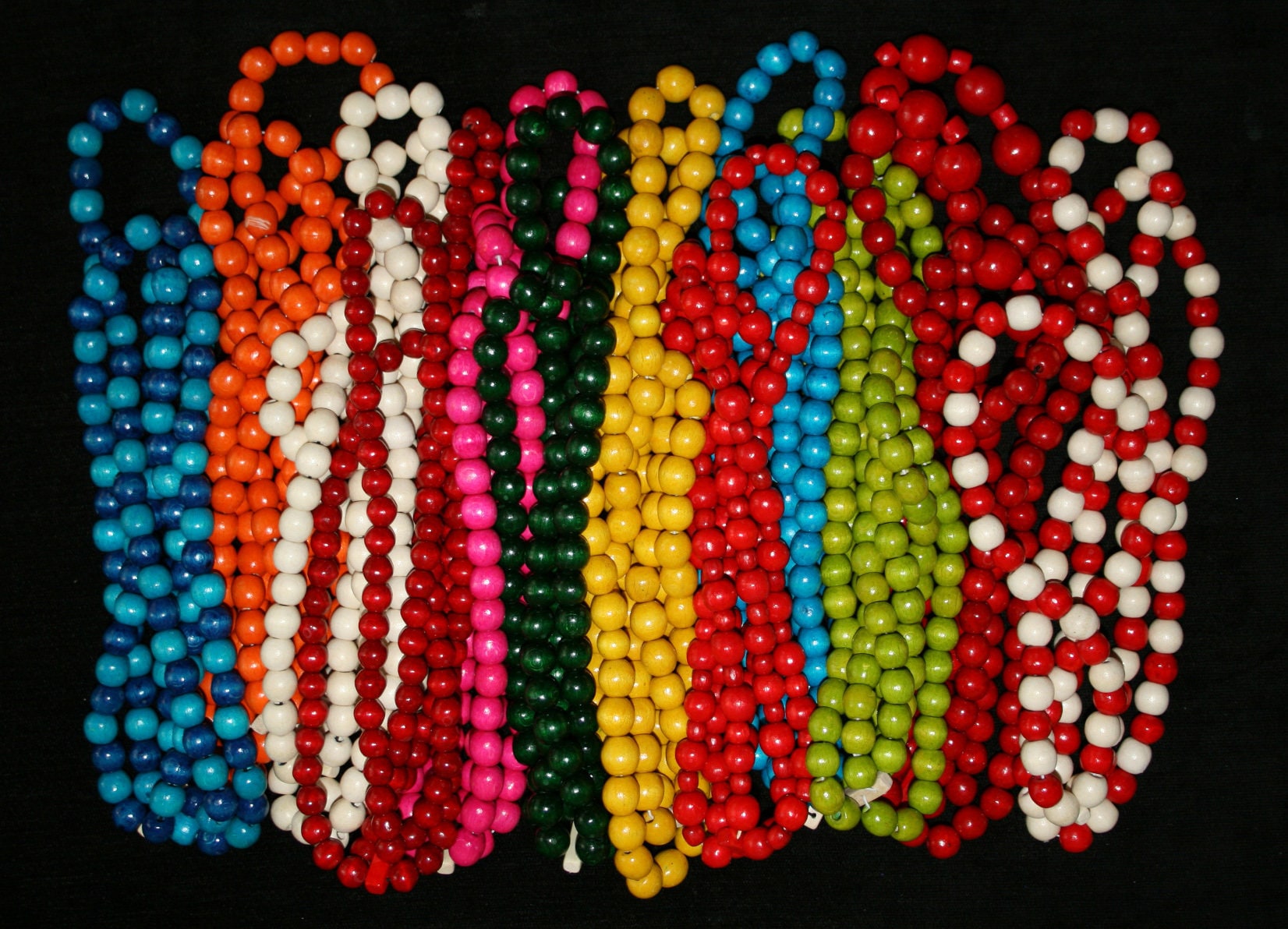 Collana Lunga Etnica SEWACC In Legno E Conchiglia - Perline Colorate, Fatte A Mano, Lunghezza 35 Cm - 2
