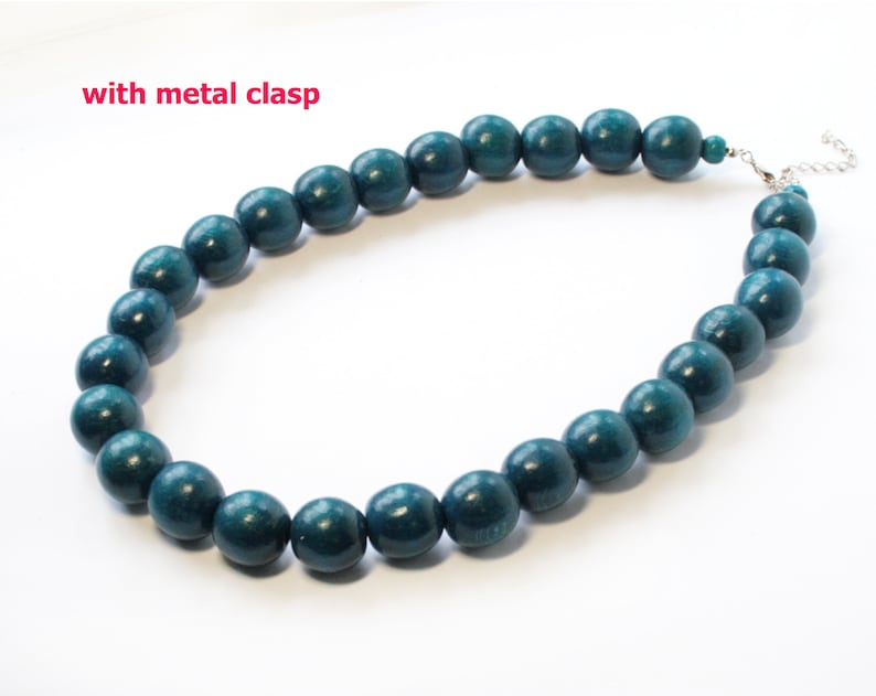 Olive Green jewelry bohemian wooden necklace Green Beaded Necklace