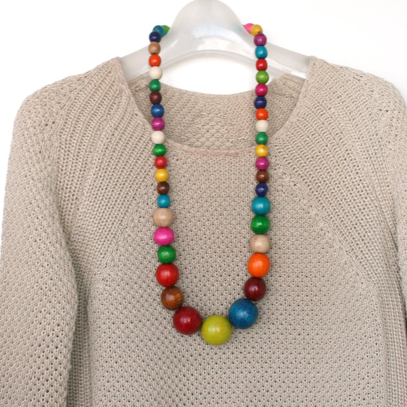 LONG BEADED NECKLACE main image 1