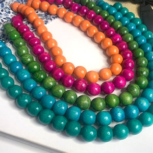 Rustic Chunky Wood Bead Necklace for Women, Handcrafted Natural Statement Jewelry, Artisan wooden bead necklace for a bold look