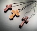 Orthodox Wooden Cross Necklace - Slavic Pendant for Men or Women - Christian Religious Wood Cross Pendant product logo