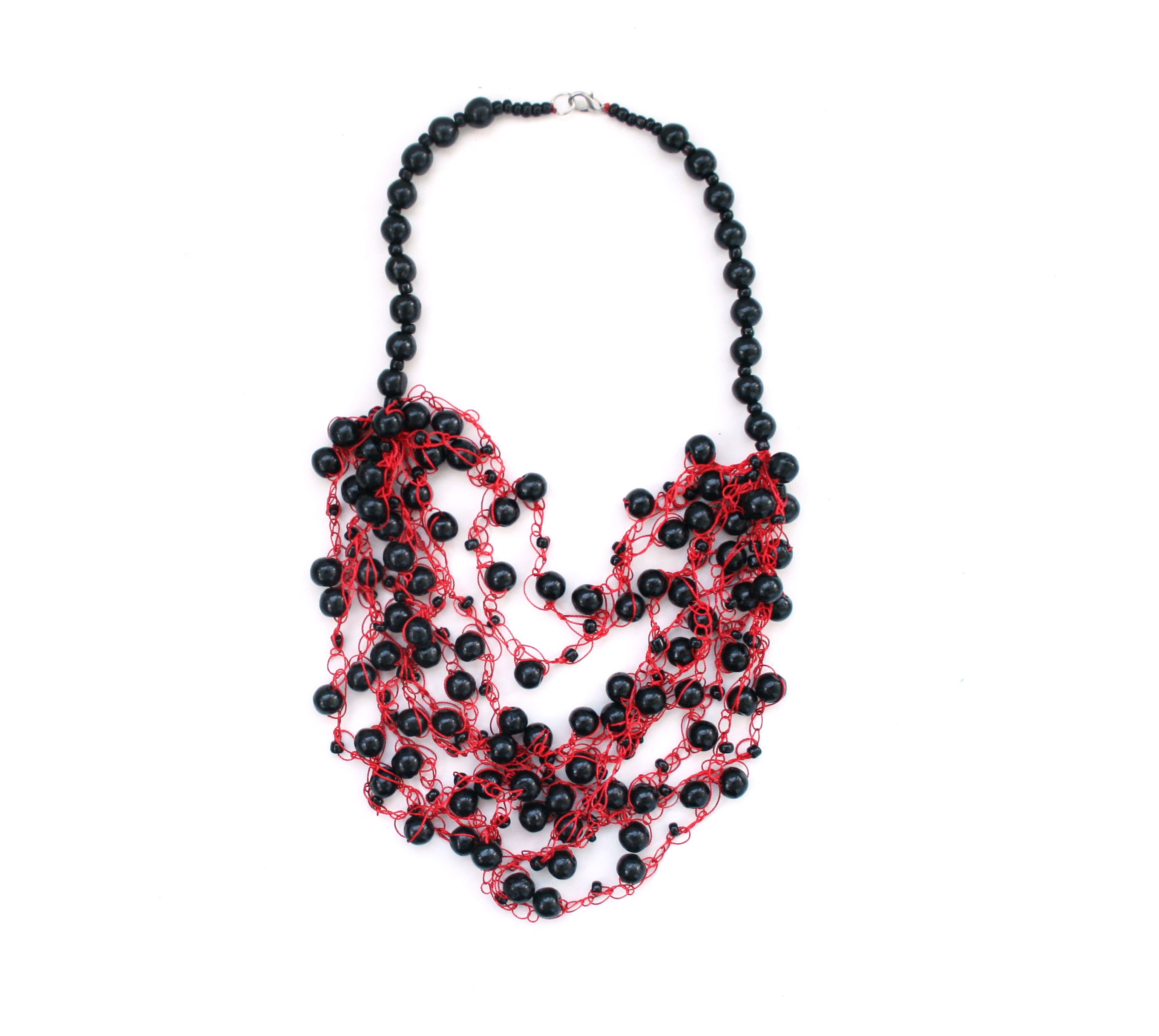 chunky black bead necklace