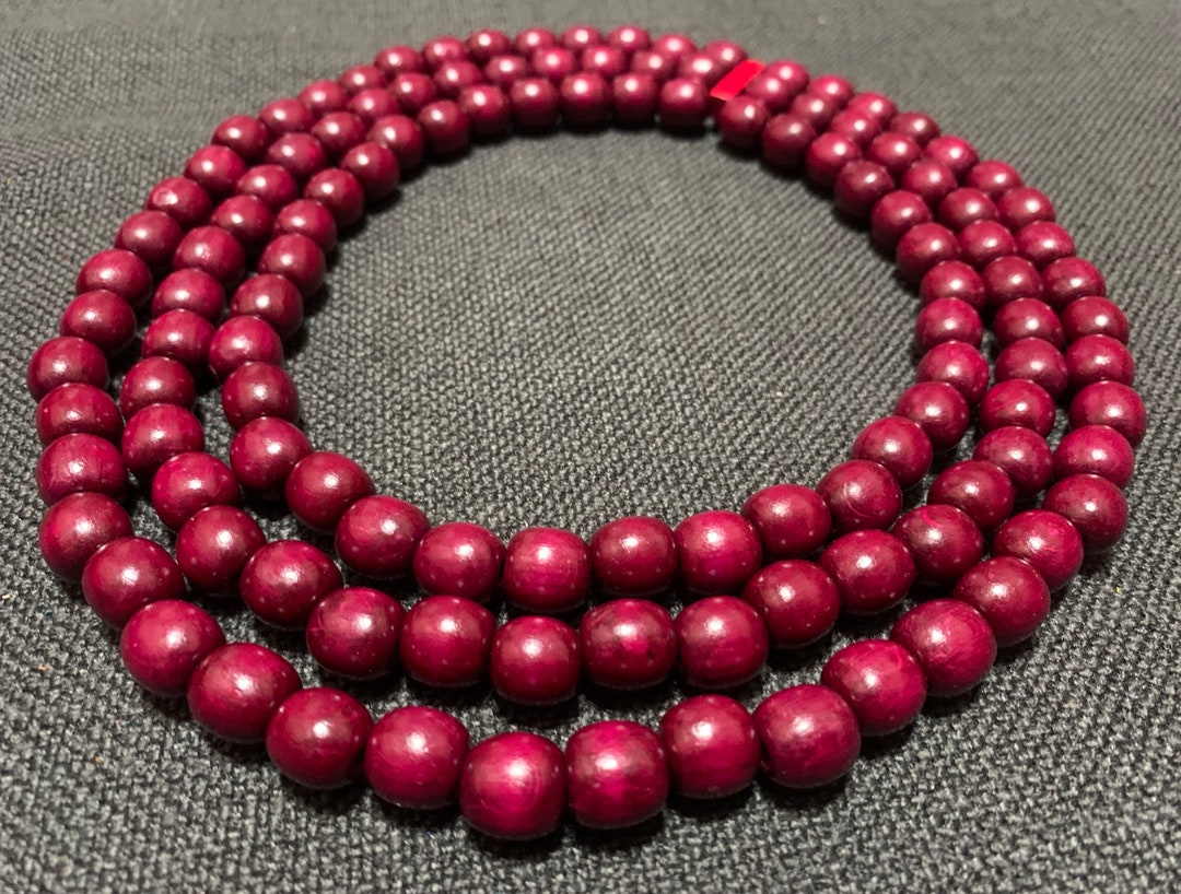 Dark Red Layered Beaded Necklace with Gold Triangle Pendant main image 0
