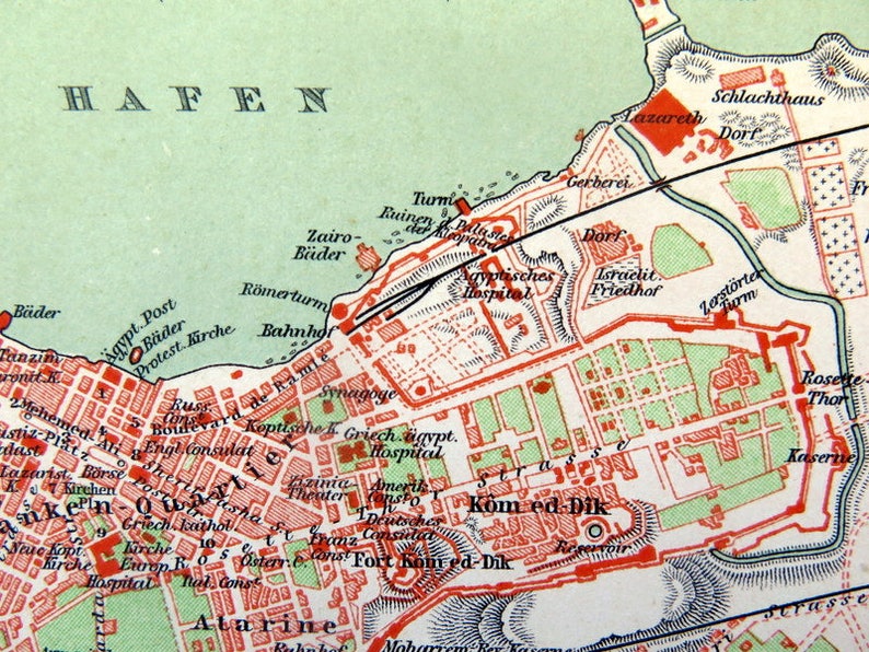 Antike Karte 1904 Druck von Alexandria Stadt Jahre alt | Etsy