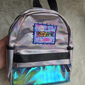 Levity Holographic Festival Mini Patchwork Backpack Bag One Of a Kind