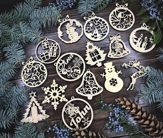 Beautiful Wooden Natural Christmas Trees for cards and crafts