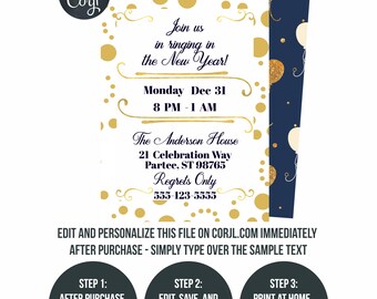 new years eve invite etsy