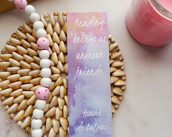 Watercolor Bookmark, Gift for Readers, Bookish Quote, Paper Bookmark