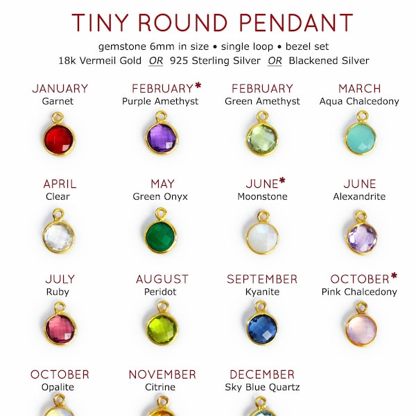 Add on Birthstone Bezel Round charm to any necklace or bracelet - gemstone charm - small birthstone pendant