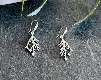 Boho Style Silver Branch Earrings, Gold or Silver Statement Earrings for Women, Bohemian Chic Gift for Her, Unique Abstract Nature Jewelry