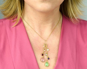 Mother's Day Gift for Grandma necklace with custom birthstones necklace with grandkids birthstones, family tree necklace, tree of life