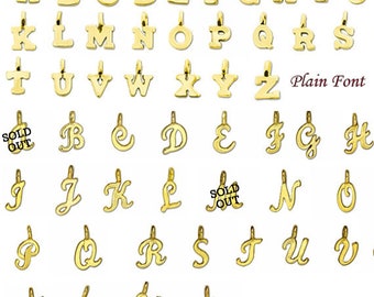 Add on Initial Charm, Arial Font Initial Charm, Script Initial Charm, Add initial to necklace, Add initial to bracelet, Mother's Day gift