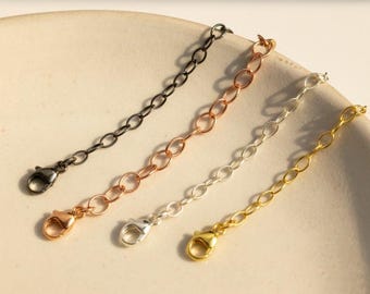 Extensor de collar, oro rosa de 14 quilates y plata de ley, extensor de pulsera y tobillera ajustable, de 1 a 5 pulgadas.